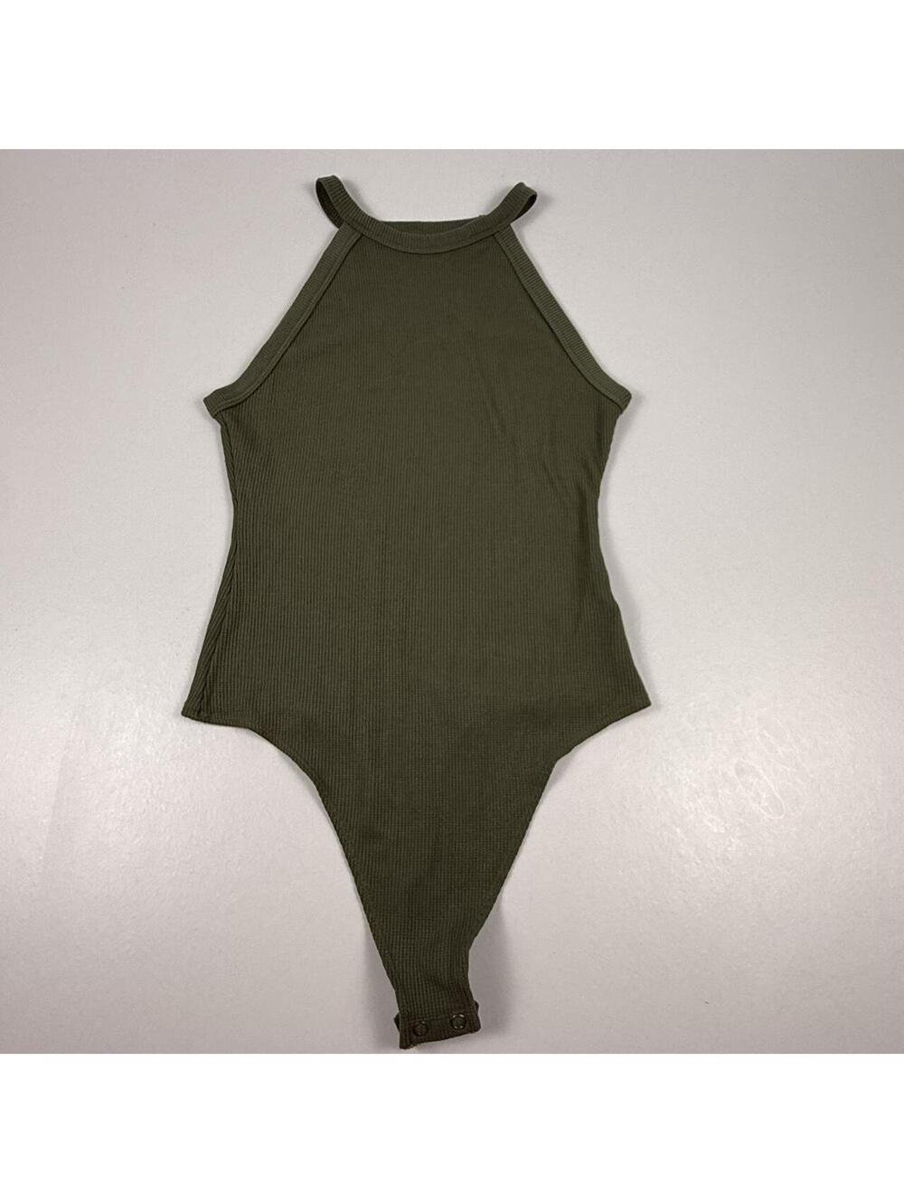 American Eagle Women's Green and Khaki Bodysuit